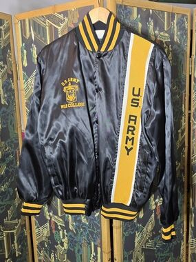 U.S. ARMY FT. KNOX KY. VINTAGE ARTEX SATIN SNAP BUTTON JACKET  Med UNITED STATES